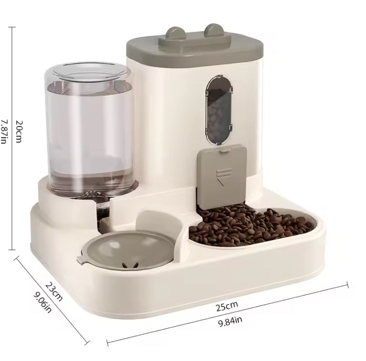 Distributeur d'eau et de nourriture pour chat 2 en 1, entièrement automatique