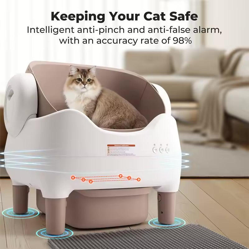 Bac à litière autonettoyant intelligent automatique pour chat
