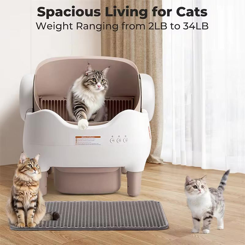 Bac à litière autonettoyant intelligent automatique pour chat