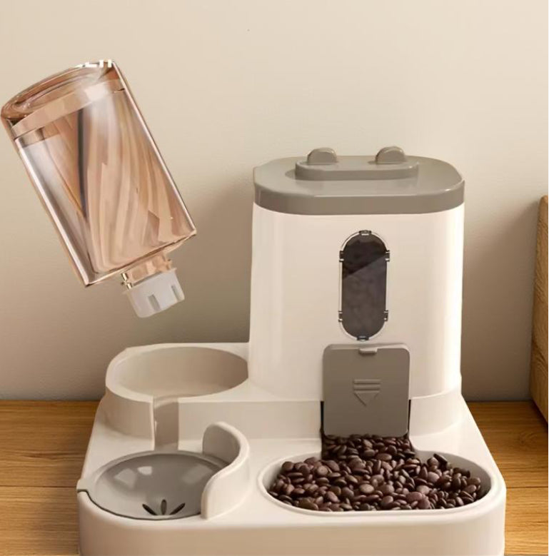 Distributeur d'eau et de nourriture pour chat 2 en 1, entièrement automatique