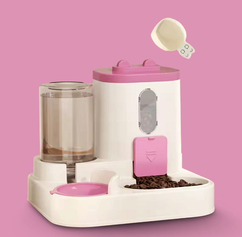 Distributeur d'eau et de nourriture pour chat 2 en 1, entièrement automatique