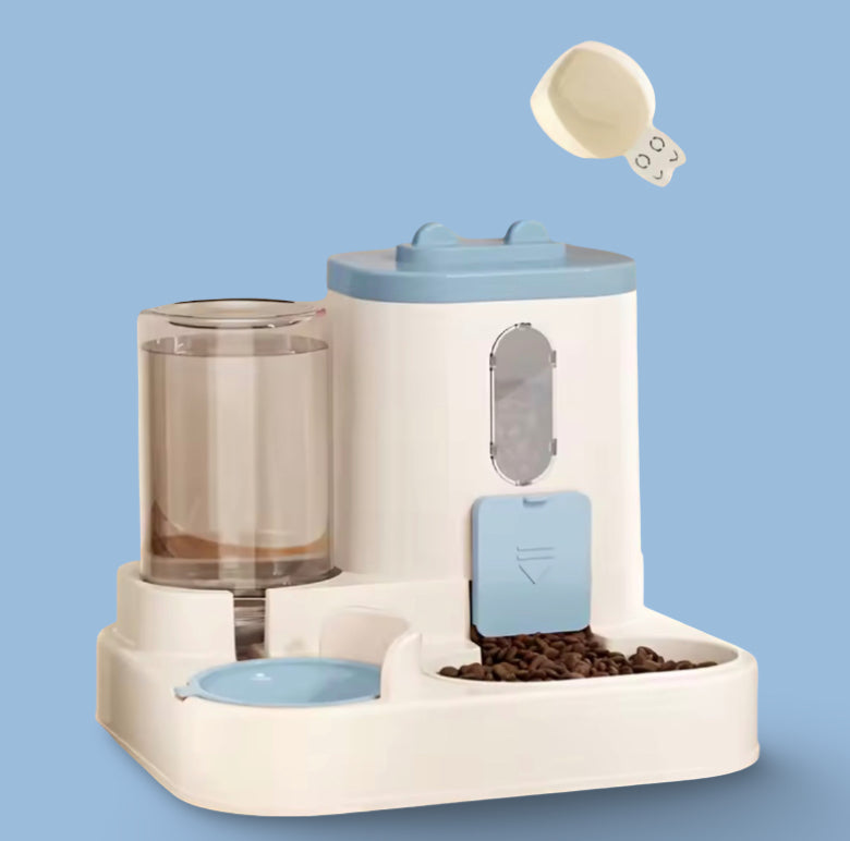 Distributeur d'eau et de nourriture pour chat 2 en 1, entièrement automatique
