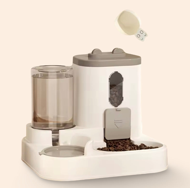 Distributeur d'eau et de nourriture pour chat 2 en 1, entièrement automatique