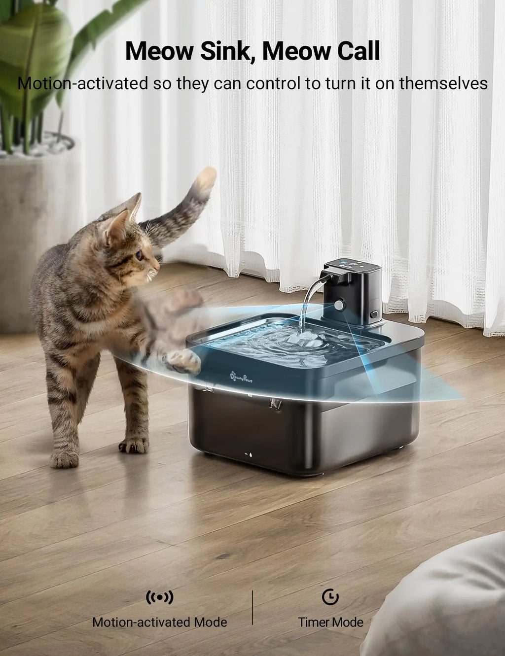 Fontaine à eau automatique sans fil pour animaux de compagnie