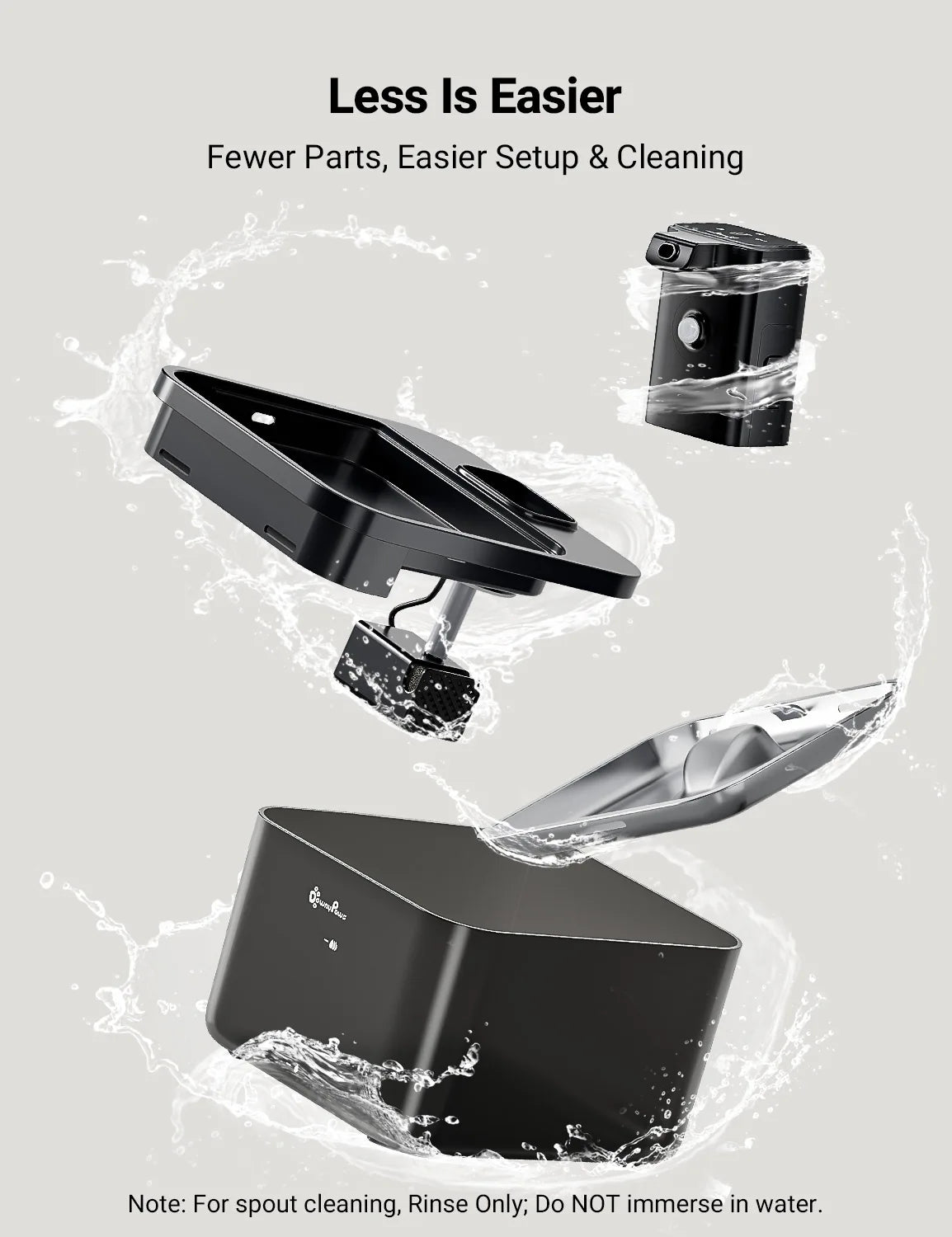 Fontaine à eau automatique sans fil pour animaux de compagnie